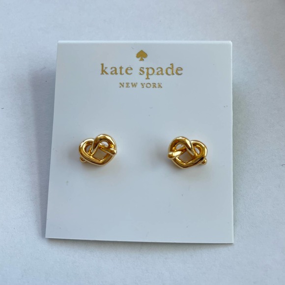 Kate Spade gold loves me knot earrings